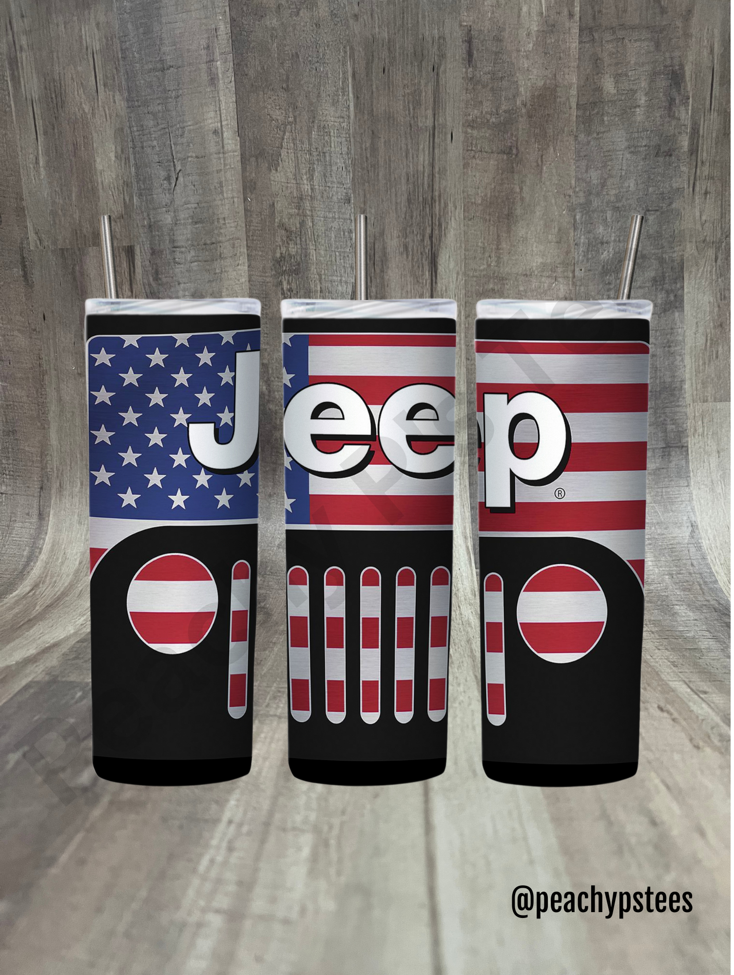American Flag Jeep Tumbler