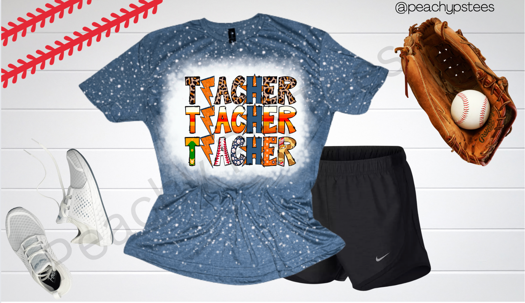 Astros Teacher Bleached T-Shirt