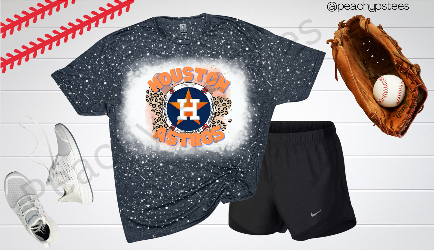 Houston Astros Bleached T-Shirt – Peachy P's Tees