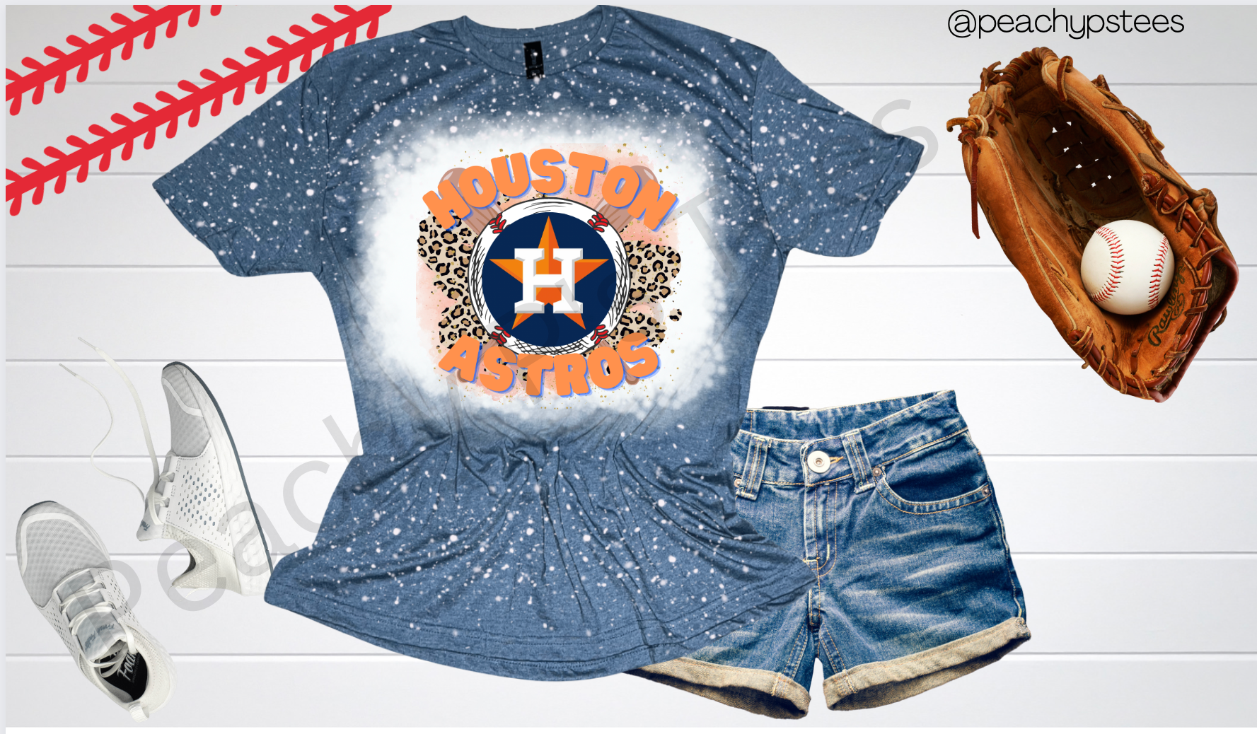 Houston Astros Bleached T-Shirt – Peachy P's Tees