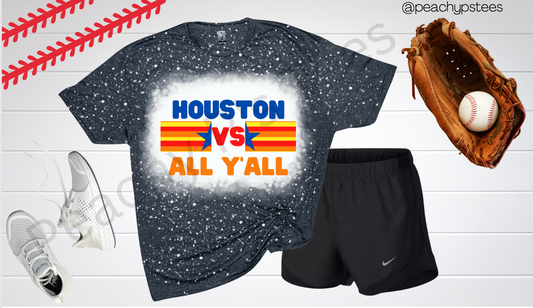 Houston Vs. All Y'all Bleached T-Shirt