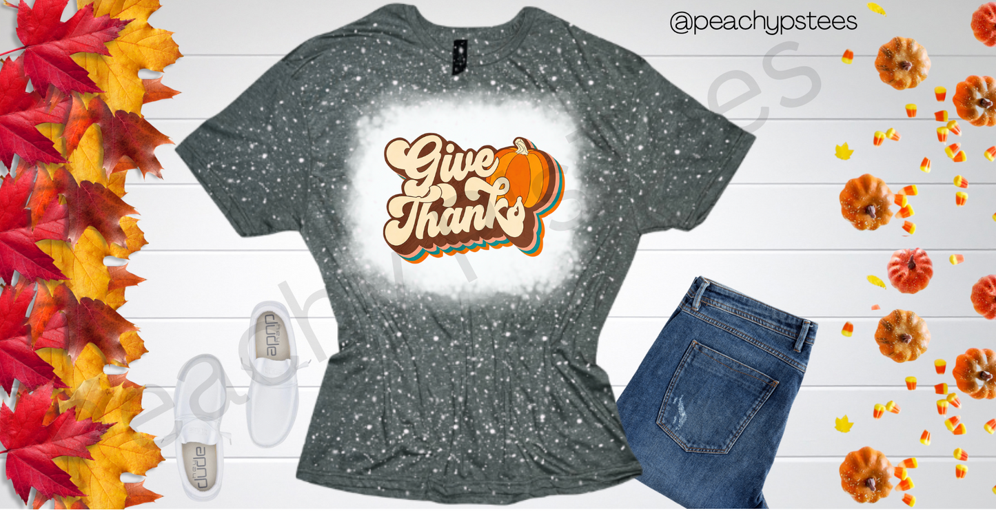 Give Thanks Bleached T-Shirt