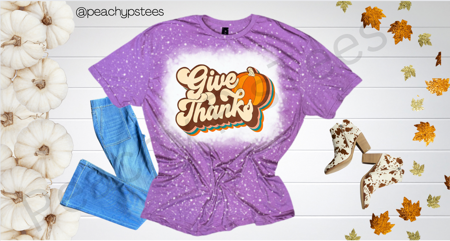 Give Thanks Bleached T-Shirt