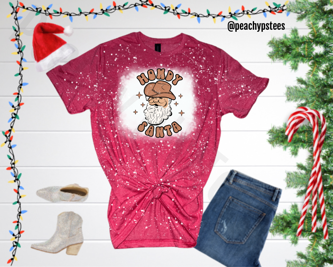 Howdy Santa Bleached T-Shirt